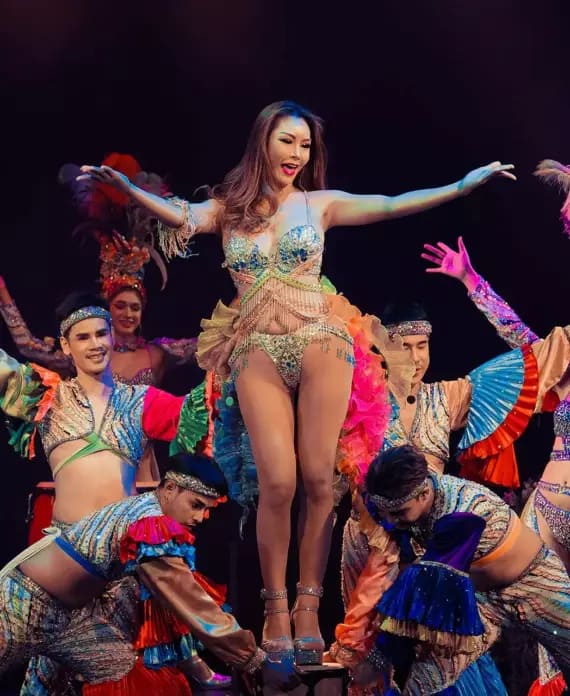 Simon Cabaret ladyboy cabaret show performers on stage