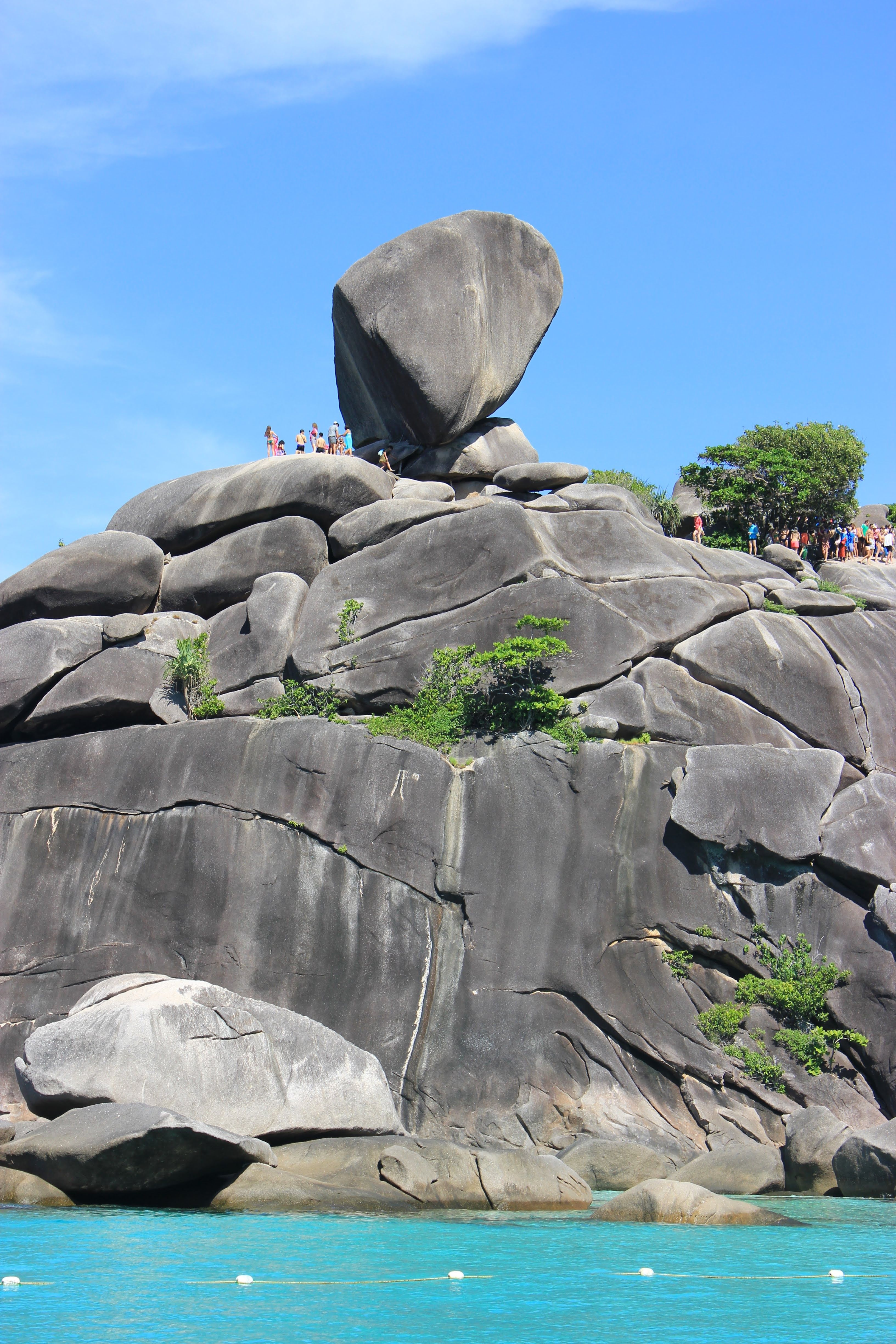 Sail Rock, a balancing granite boulder on Koh Similan, Similan Islands