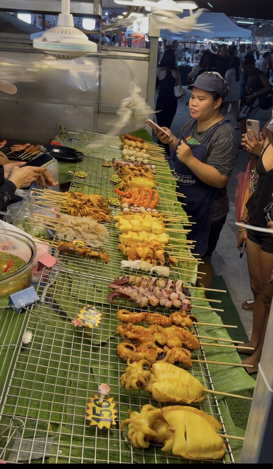 Grilled skewers at a Phuket night food market