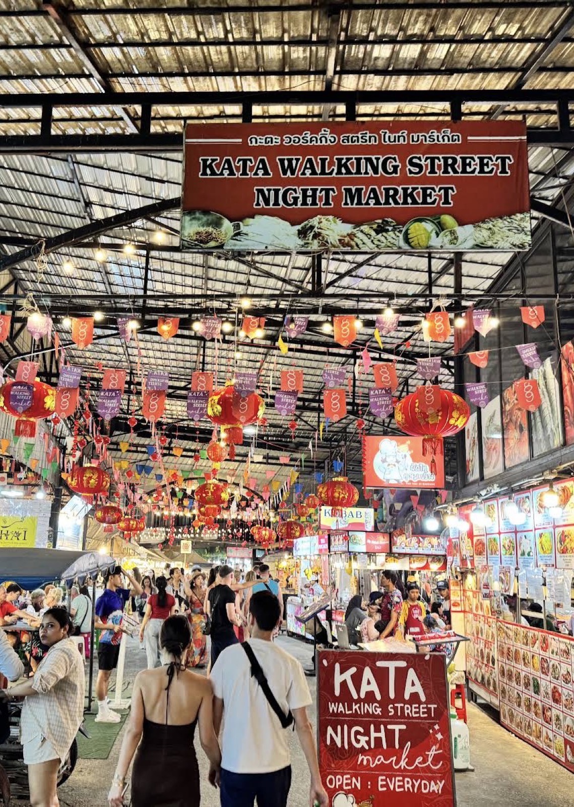 Kata Walking Street Night Market sign, Phuket