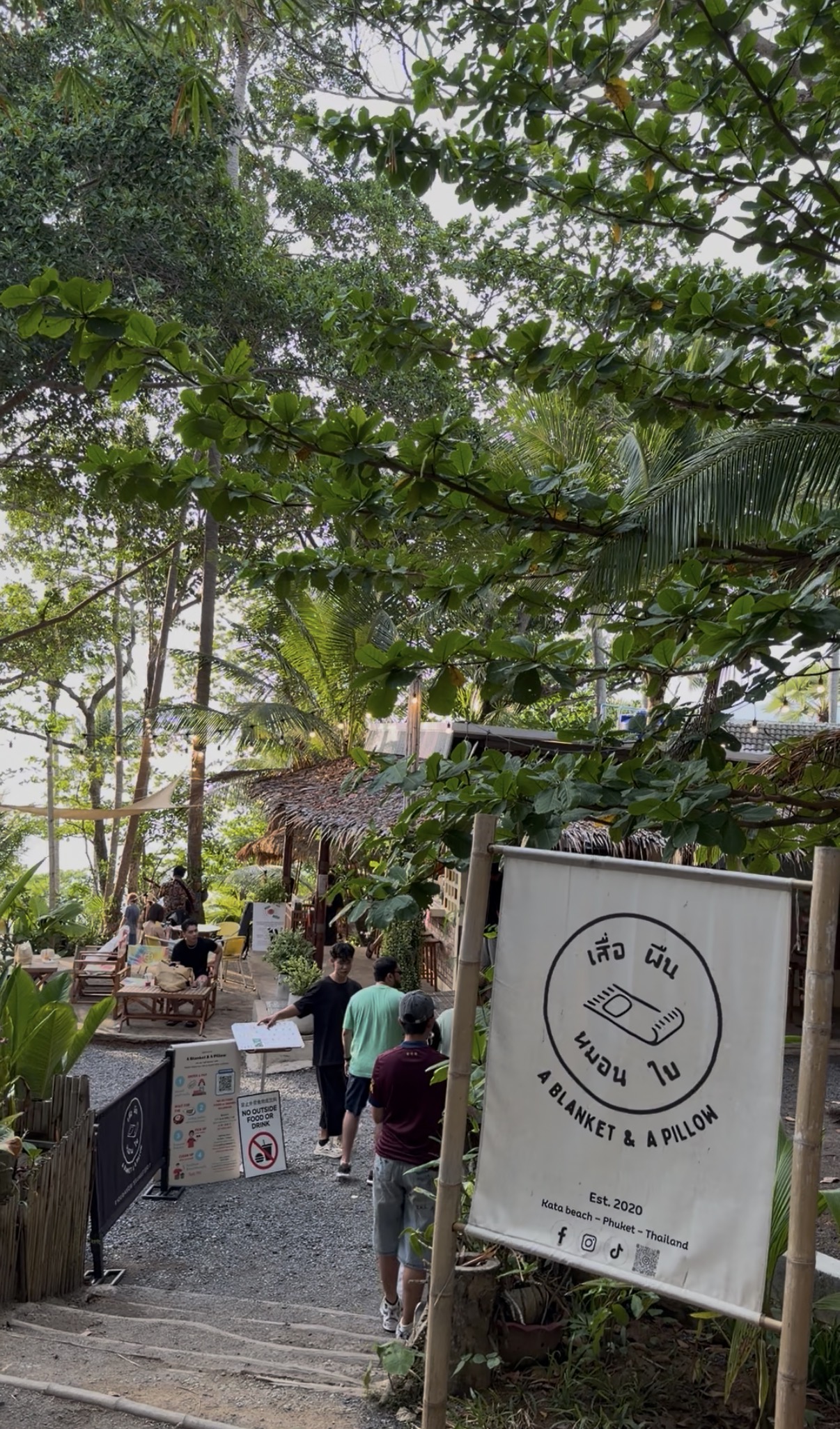 A Blanket & A Pillow café entrance sign, Kata Beach